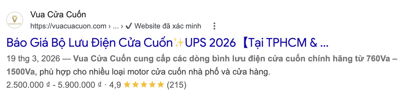 Kết quả Google cần bấm vào