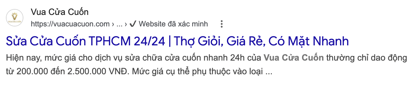 Kết quả Google cần bấm vào
